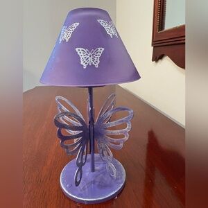 Vintage 1990’s Purple Butterfly Tea Candle Lamp. NWOT